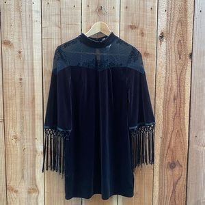 H&M velvet long sleeve dress